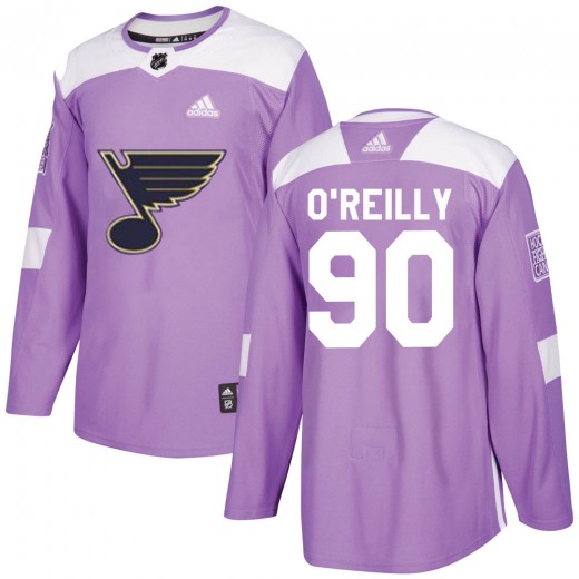 St. Louis Blues adidas Hockey Fights Cancer Primegreen Authentic Blank  Practice Jersey - White/Purple